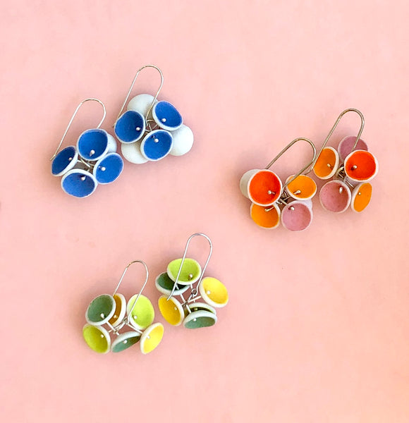 Spring Porcelain Cluster Earrings