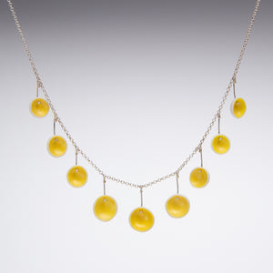 Porcelain Canary Yellow Dot Necklace