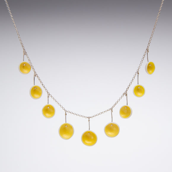 Porcelain Canary Yellow Dot Necklace