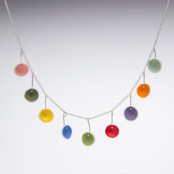 Porcelain Rainbow Dot Necklace