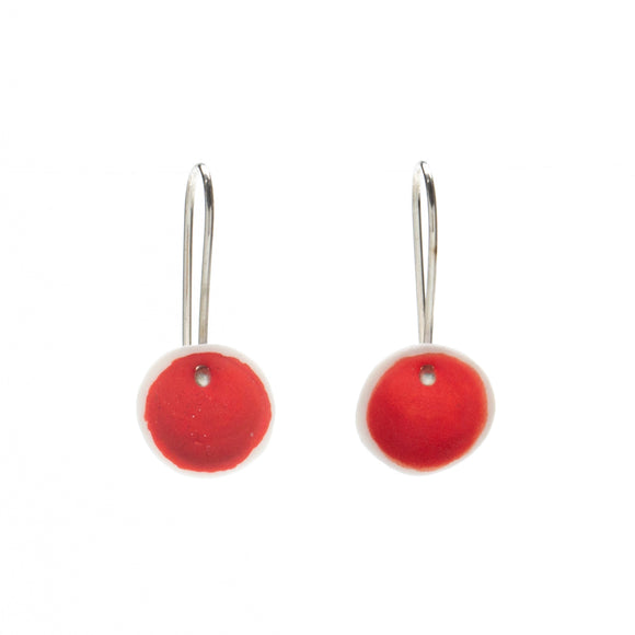 Petite Red Porcelain Earrings
