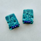 Ceramic Turquoise Post Earrings