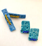 Ceramic Blue Post Earrings