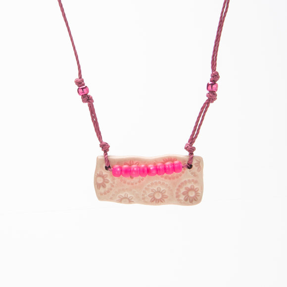 Ceramic Necklace in Pink