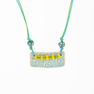 Ceramic Necklace in blue and green