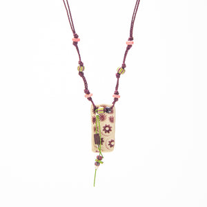 Ceramic Necklace in Wine