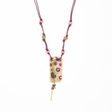 Ceramic Necklace in Wine