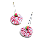 Pink Textured Ceramic Earrings