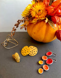 Perforated Circle Earrings in Gold Plated Steel