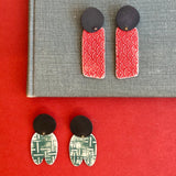 Red Swirl Porcelain Earrings
