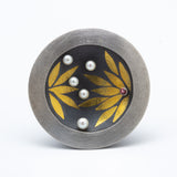 Carolina Andersson | Golden Lotus brooch with Pearls and Tourmaline