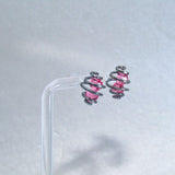 Spiral Studs with Vintage Swarovski Crystals