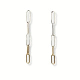 Bimetal Link Post Earrings