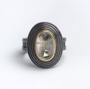 Quartz with Polyhedral Pyrite Ring