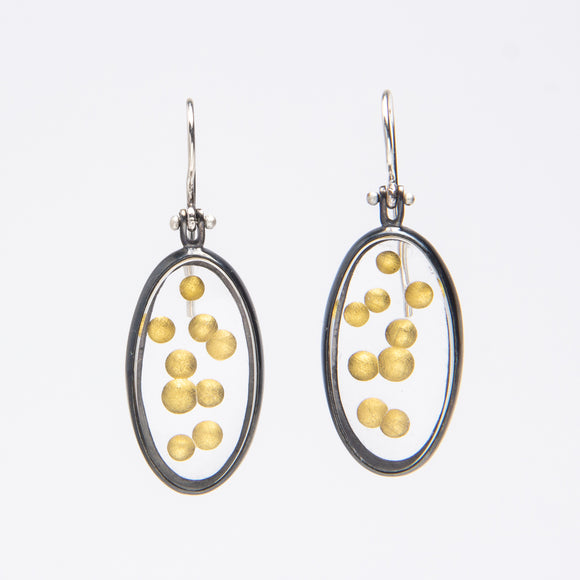 Hand Carved Oval Bubble Earrings (wide)