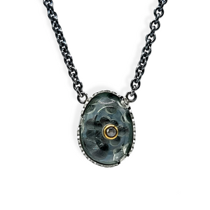 Pearl Laminate & Diamond Necklace