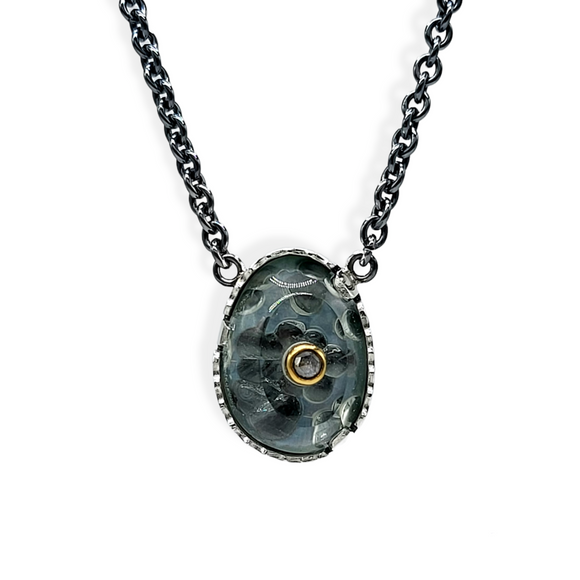 Pearl Laminate & Diamond Necklace