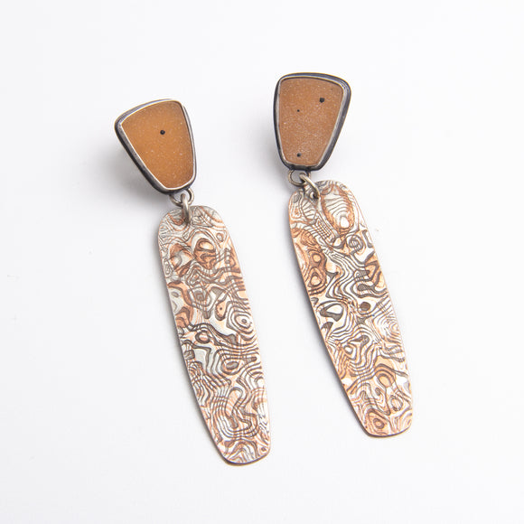 Christen Coomer | Mokume Fauxkume Druzy Earrings