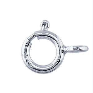 Clasp, Spring Ring, Sterling Silver, 5pc