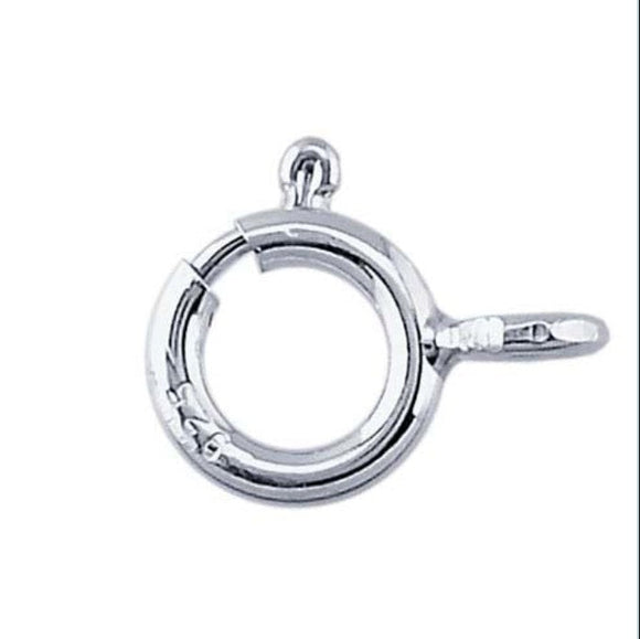 Clasp, Spring Ring, Sterling Silver, 5pc