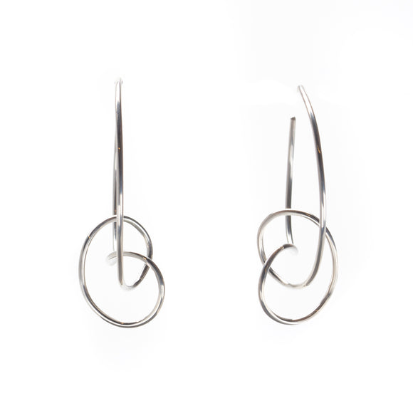 Hoop Vertical Knot Earrings