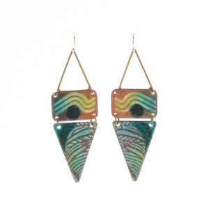 Green Sun Earrings