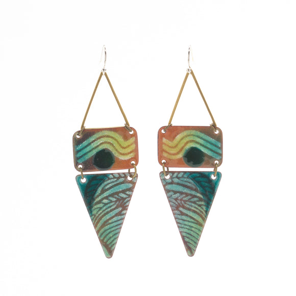 Green Sun Earrings