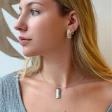 Mokume Wood Grain Pendant in Palladium and Silver