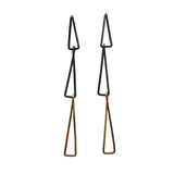 Twist Triple Long Post Earrings Black x Gold