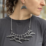 Plethora of Motifs - Leaves of Ebony necklace and earring set