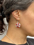 Sunflowers -	Red Dot Earrings