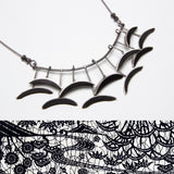 Plethora of Motifs - Leaves of Ebony necklace and earring set