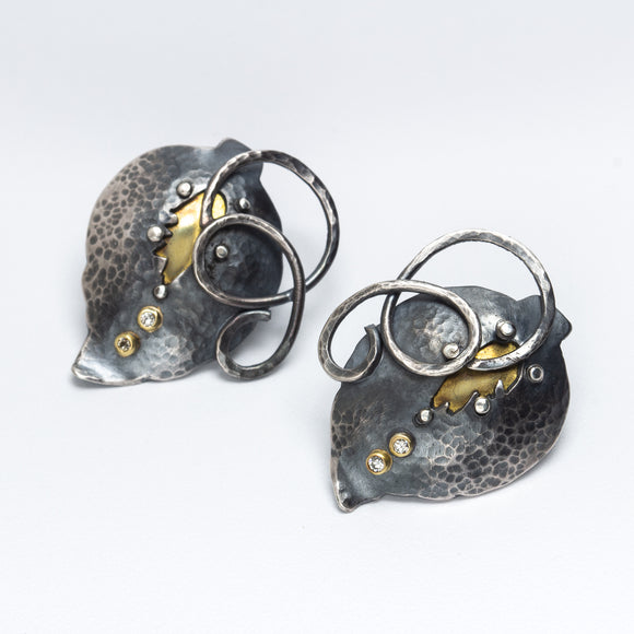 Forest Poppy - Leaf earrings