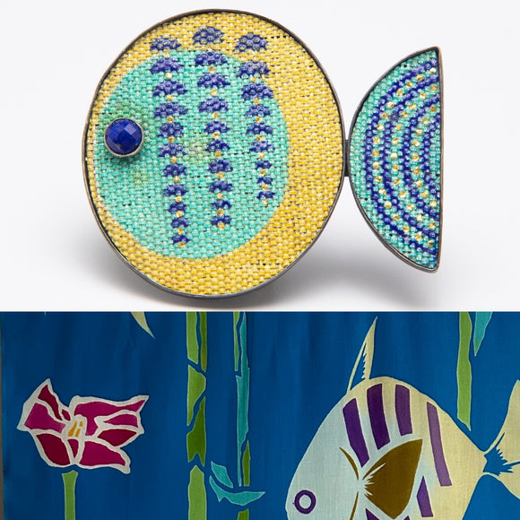 Fish and Poppies - Fishy Brooch
