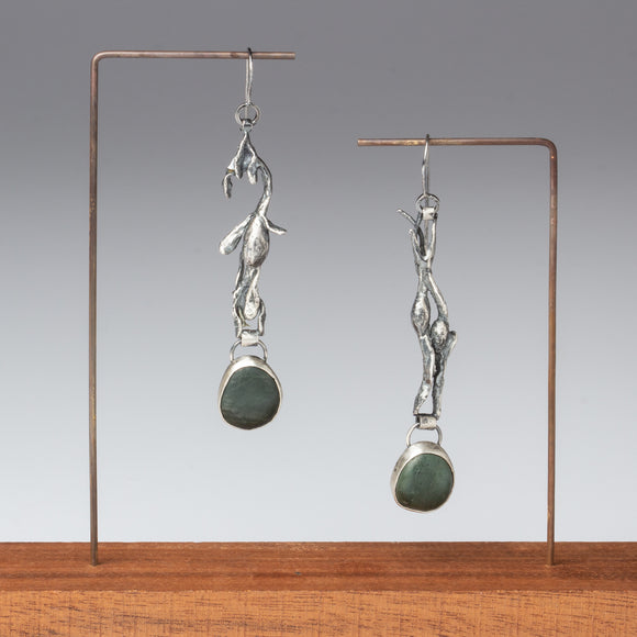 Seaweed and Stones cast silver beach stone