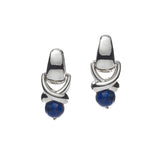 Tiny hoop Scepter Drop earrings with labradorite in sterling silver
