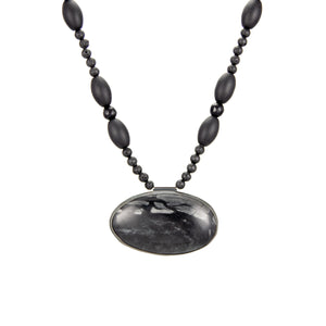 Picasso Jasper and Black Lava Necklace Agate