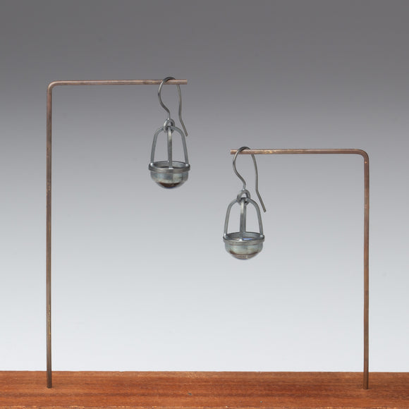 Rutilated quartz oxidized sterling silver