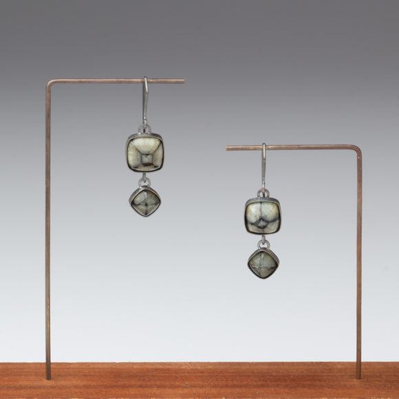 Chiastolite Segmented Dangles in Oxidized Sterling