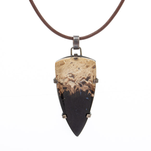 Flame Palm Root Shield Pendant