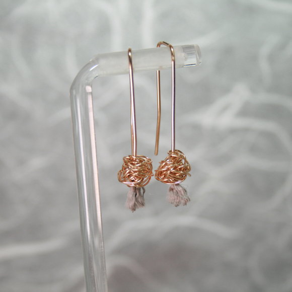 Doodling Flower Drop Earrings with a hint of gray