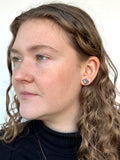 Black Diamond Shape Stud Earrings