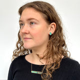 Bar Necklace with Green Patina