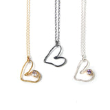 Simple Heart Necklace with Cubic Zirconia