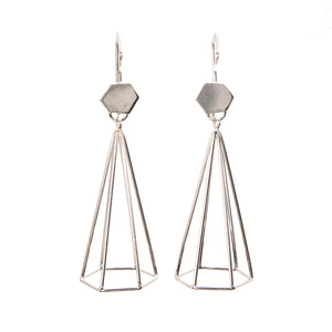 Hex Spire earrings in silver