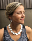 Modern Kidney Pool Collar Necklace silver