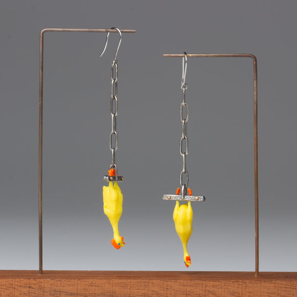 rubber chicken earrings cooperman