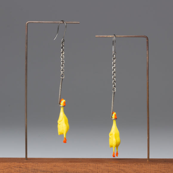rubber chicken earrings cooperman