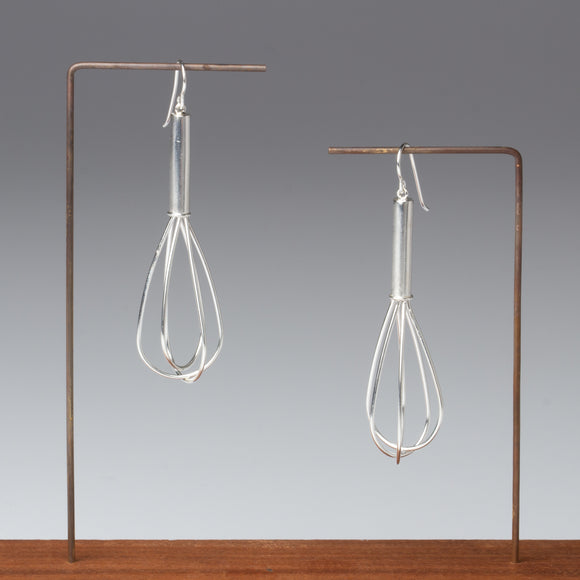 sterling silver whisk dangle earrings