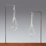sterling silver whisk dangle earrings